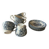 set of 6 tea cups Made in England blue decor