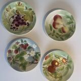 10 fruit decoration plates - St Clément - Barbotine - diam.21