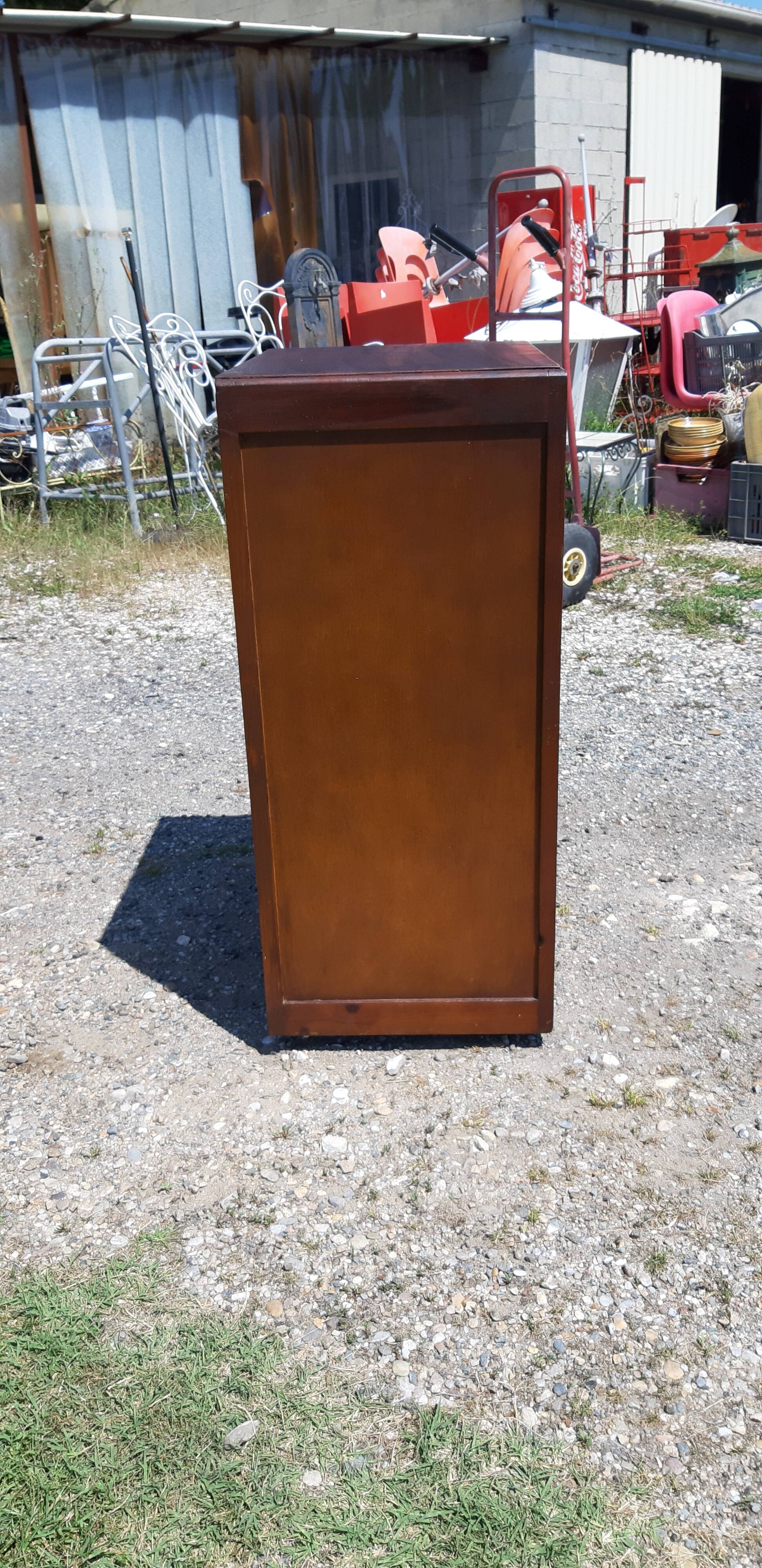 Industrial furniture Wood and Brass, 5 drawers
