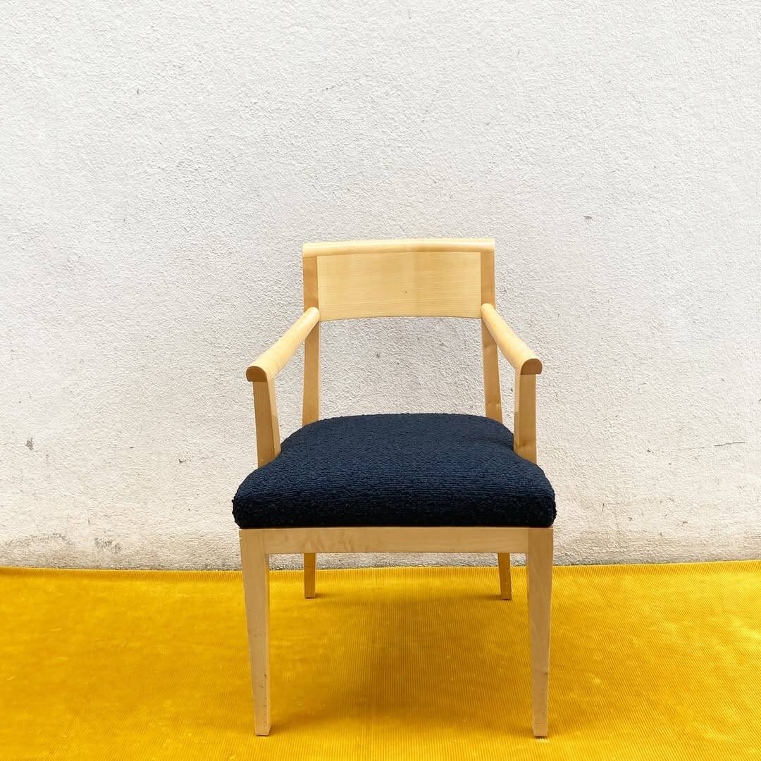 Philippe Hurel St James armchair – sycamore & black boucle