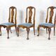 Vintage English Walnut Chairs, 1920s, Set of 3
