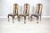 Vintage English Walnut Chairs, 1920s, Set of 3