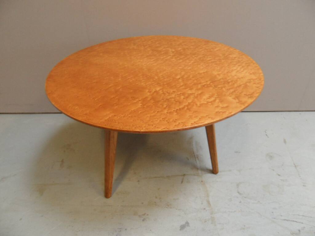 Mid Century maple round coffee table 1960's