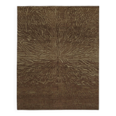 Tapis tribal unique noué à la main en laine brune 244 cm x 309 cm