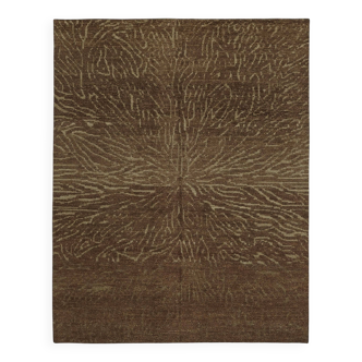 Hand-Knotted Tribal Unique 244 cm x 309 cm Brown Wool Carpet