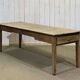 19th century farmhouse table in raw chestnut with original drawer and shelf