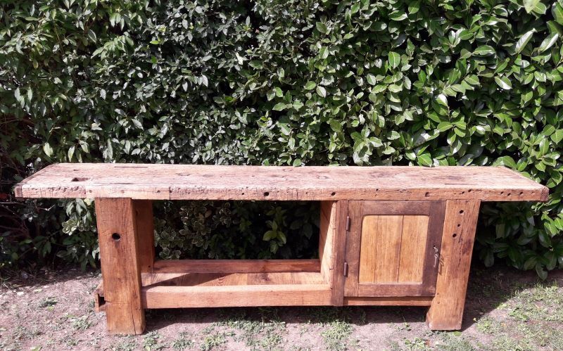 Workshop workbench L261xD50xH80,5cm old beech