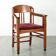 Art Nouveau design dining chair/side chair with red fabric upholstery