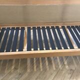 Vintage brutalist sofa in solid oak circa 1980