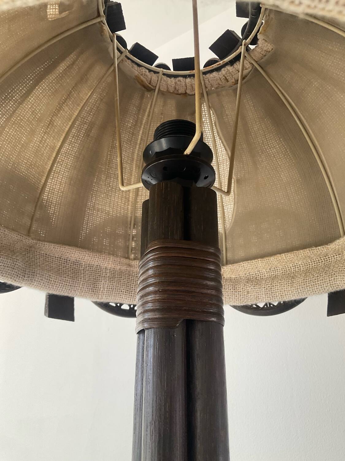 Rattan and cane lamp from the 60s-70s
