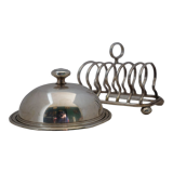 Butter dish and toaster English silverware