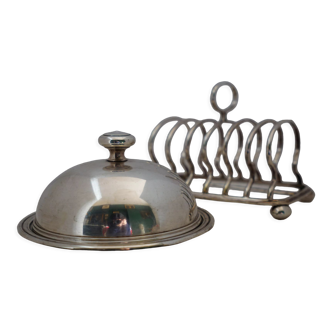 Beurrier et toaster argenterie anglaise