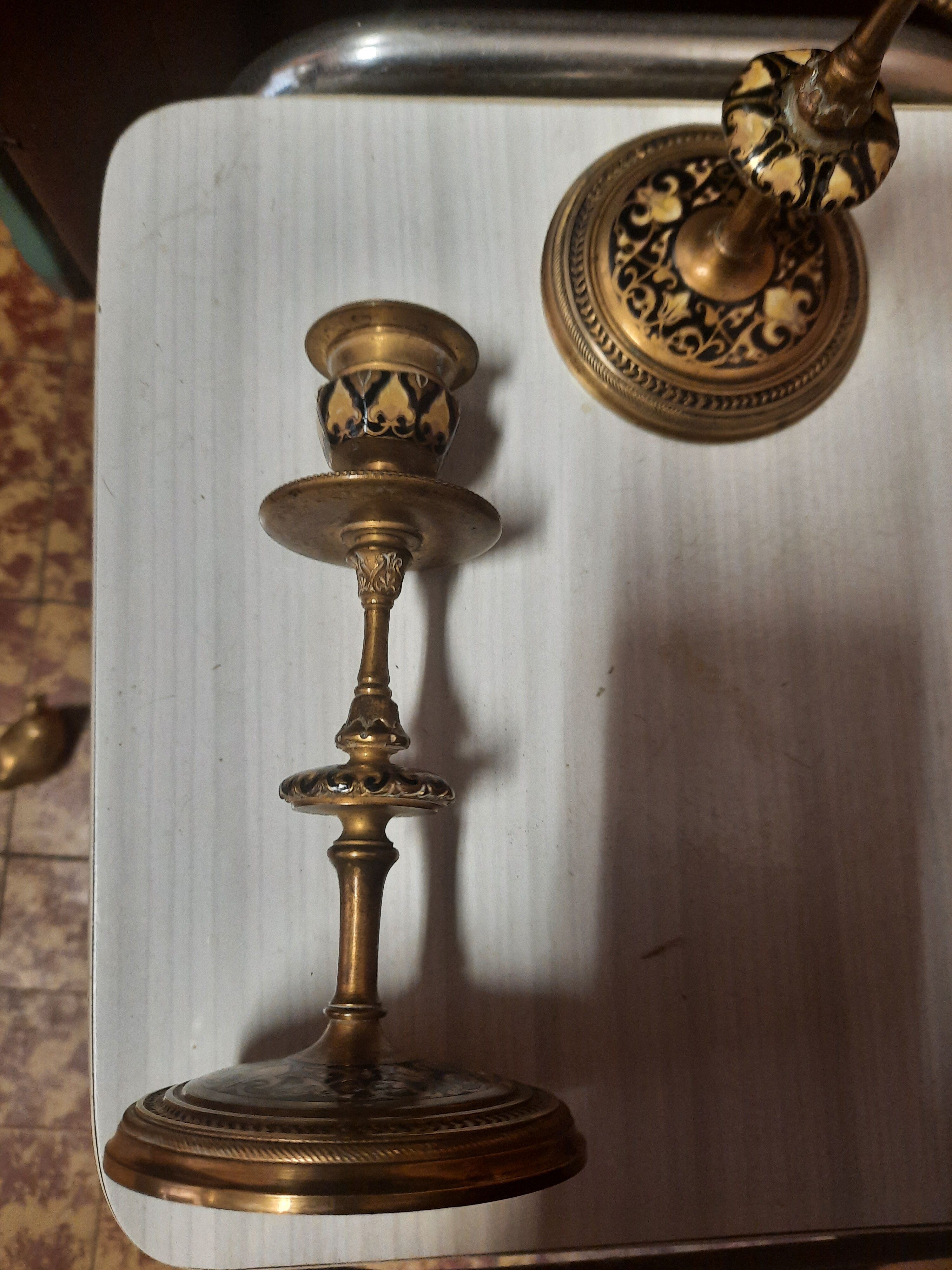 Pair of gilded bronze candlesticks Napoleon III