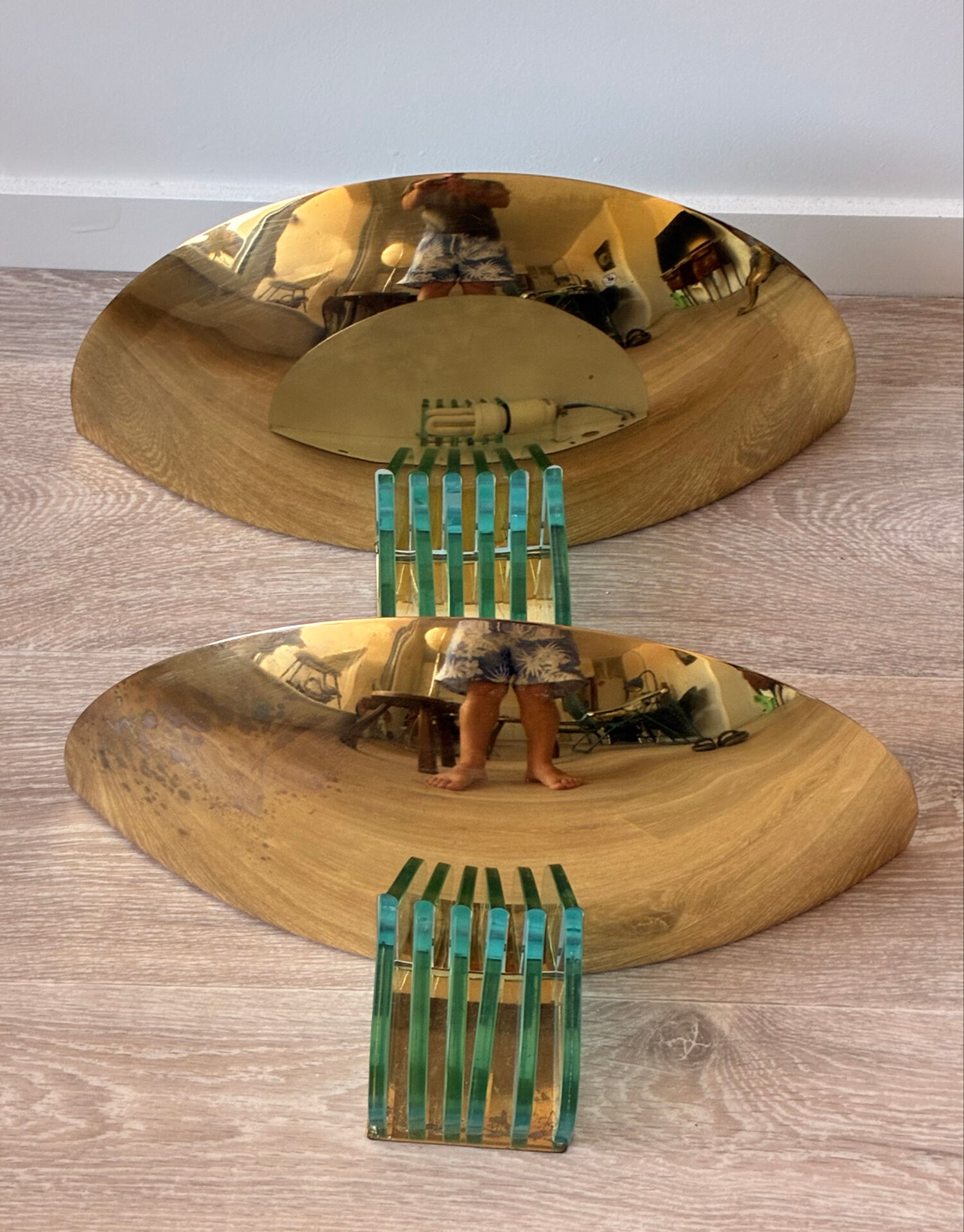 Vintage half-moon wall lights