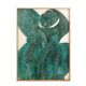 Relief panel "Step out of the frame!" in patinated wood. Contemporary.