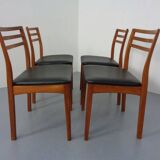 Danish Teak Dining Chairs, 1960s, Set of 4