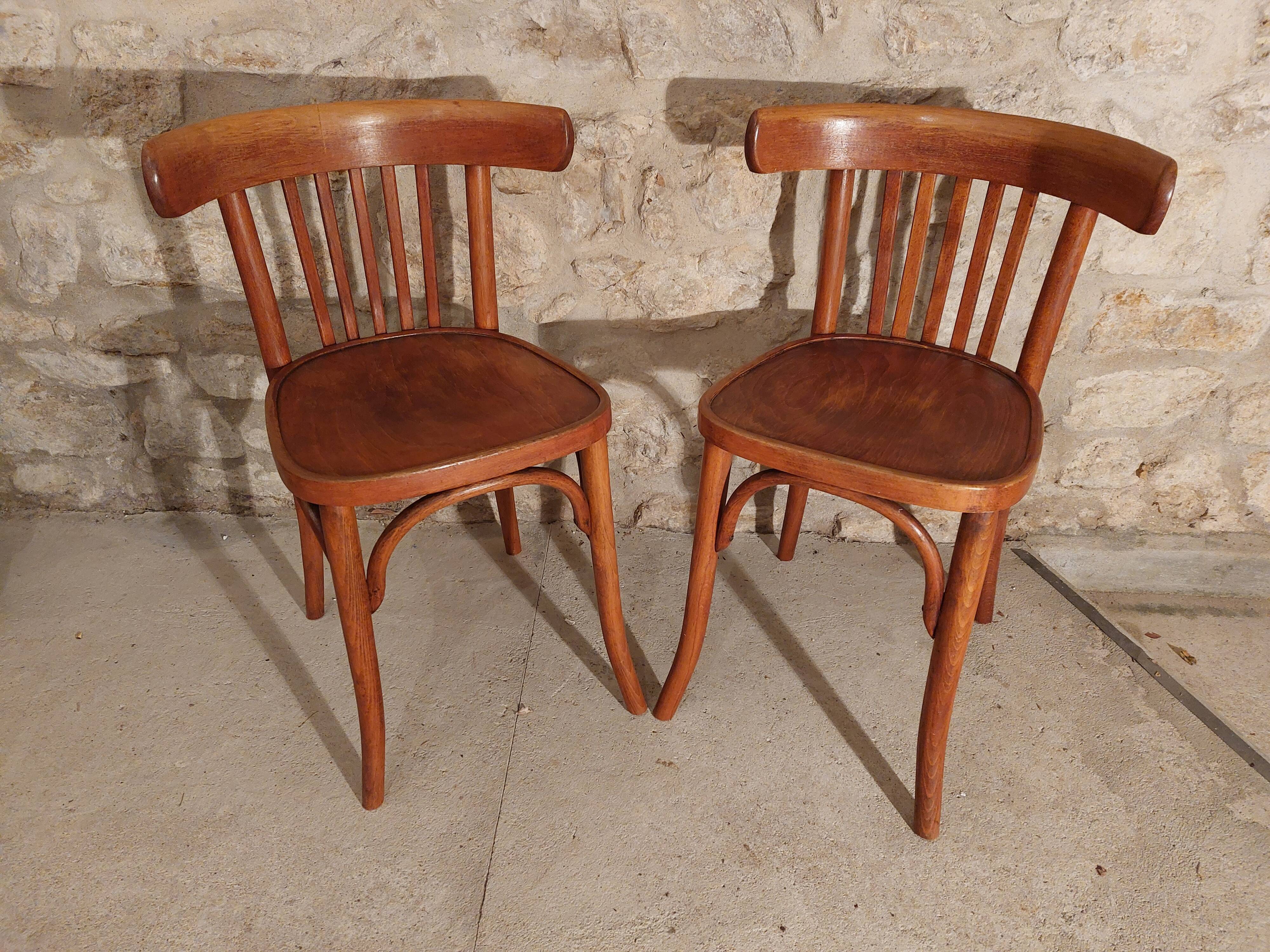 Paire de chaises bistrot 5 barreaux
