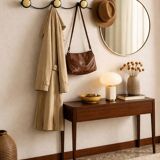 Vintage 1960s coat rack yellow banana mural 4 hooks - 65 x 7 cm