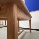 Solid pine table with its extension, 1950s