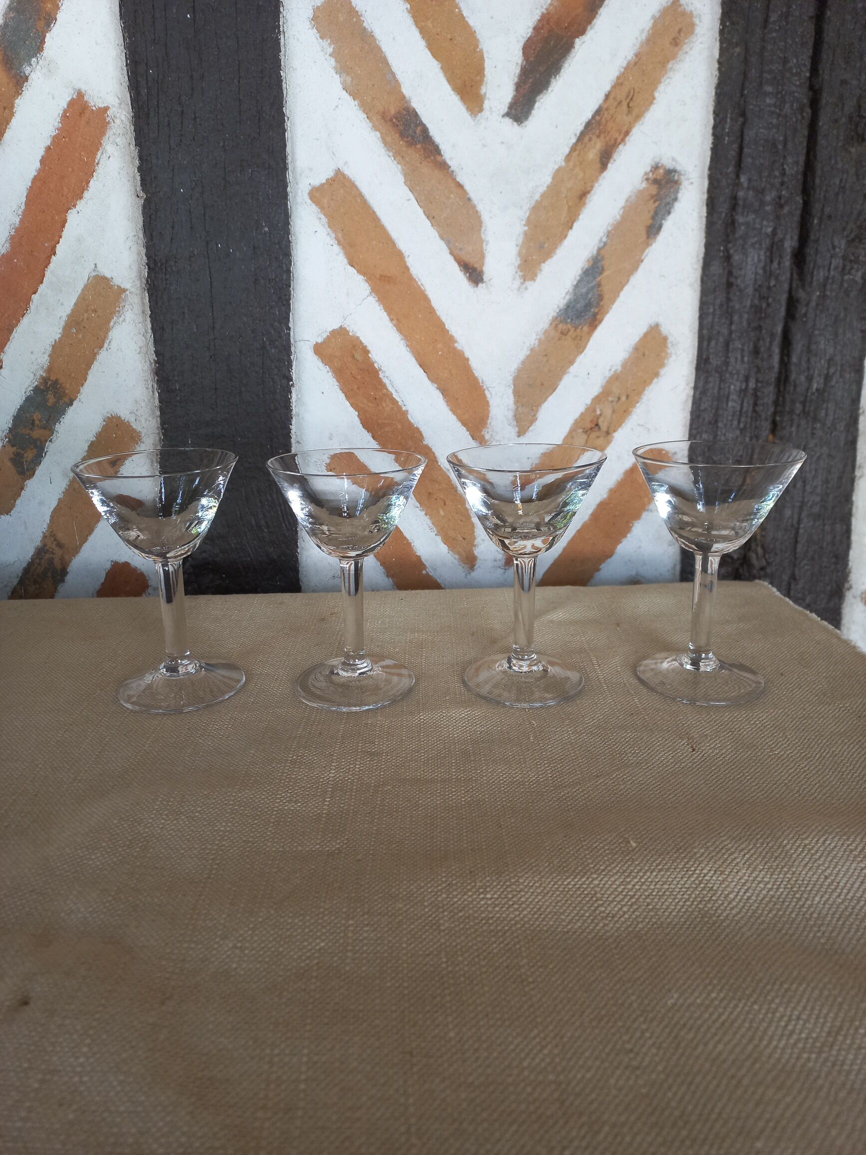 4 old walking glasses