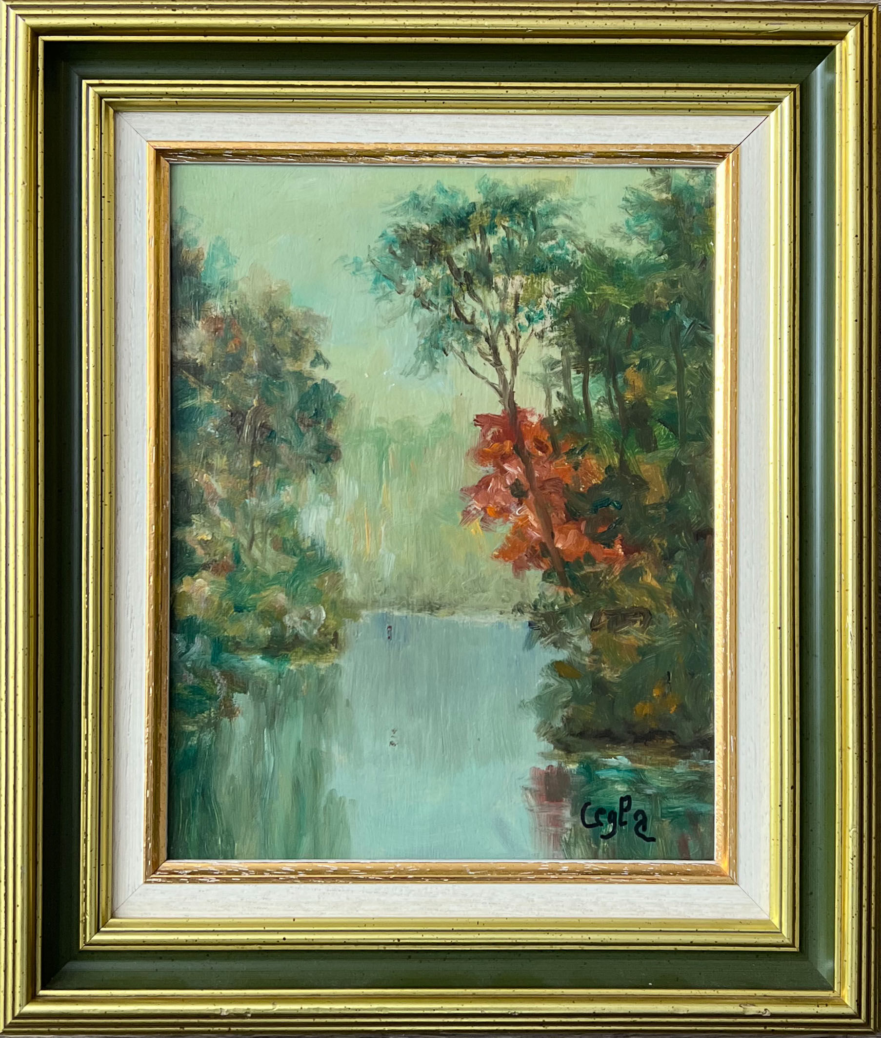 Les bords de l'eure huile sur panneau
