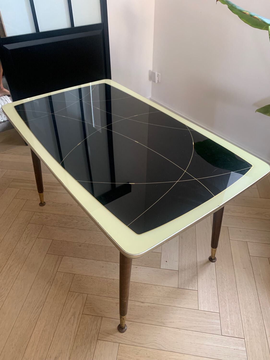 Hand-cranked coffee table