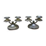 Pair of small table candle holders