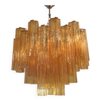 Amber “tronchi” murano glass chandelier d6