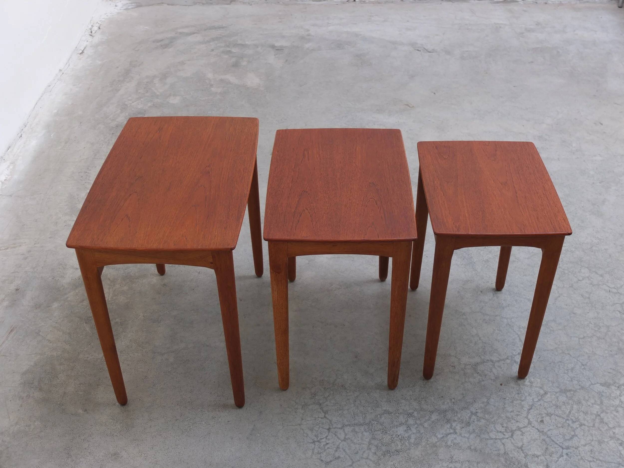 Nesting tables in teak & oak by Svend Åge Madsen, 1960s