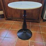 Gueridon bistro base cast iron marble top
