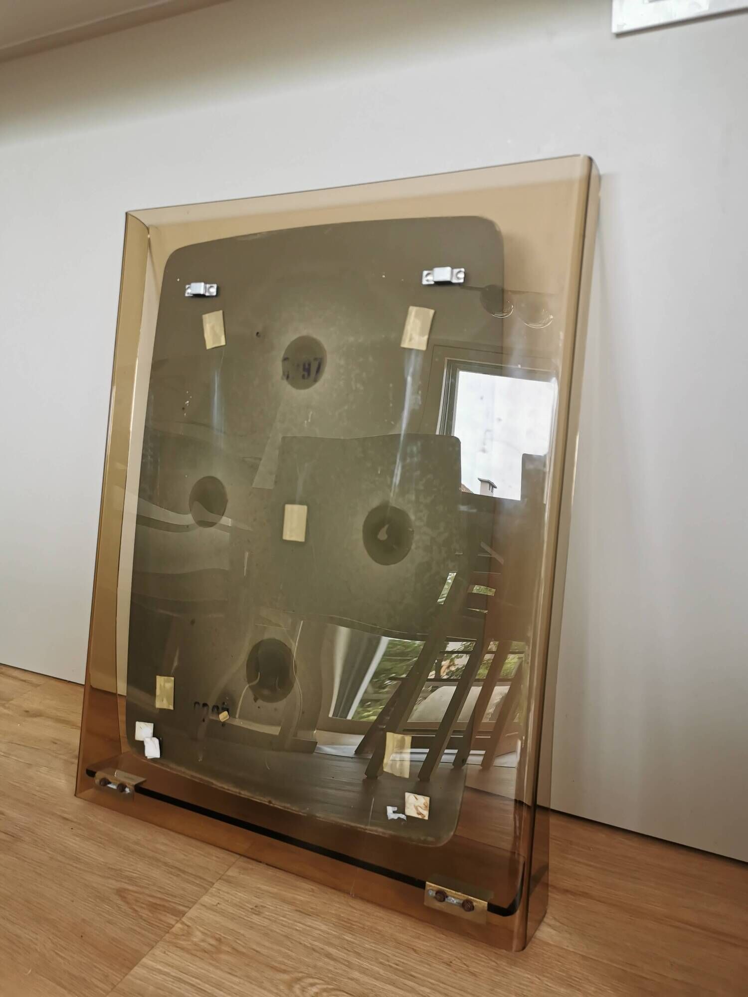 Vintage Wall Mirror with Shelf: 1970s Hollywood Regency Decor