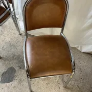 Set of 4 vintage tubular chrome chairs