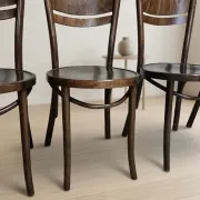 Set of 4 TON wooden dining chairs, 20th century, Czechoslovak, 90 × 46 cm