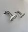 Pair of vintage adjustable wall lights, chrome and white lacquered metal, France 70