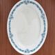 Set of 2 oval dishes, Longchamp ironstone, Denise model, blue flower.