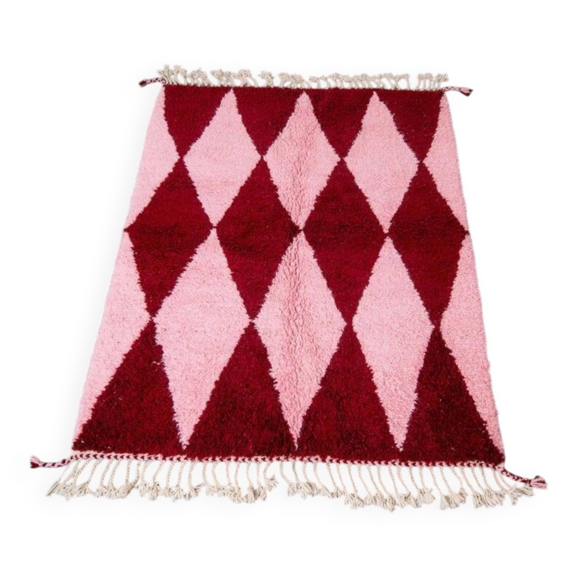 Handmade natural wool rug, size 100 x 200 cm