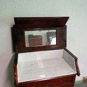 Antique washstand in walnut burl and white marble – 19th century
