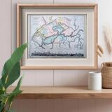 Switzerland, original map printed in 1879.