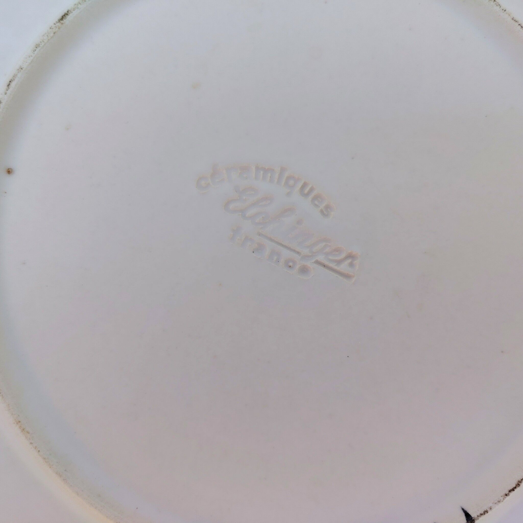 Cheese dome plate, ceramic, Elchinger, 1960s design