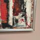 Original Swedish Oil On Canvas – “Cityscape In Red” By Holger Oijens (1907–2004) – Signed – Vintage & Framed