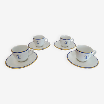 Service café porcelaine Bernardaud Limoges modèle dauphin- B & Cie- 4 pers