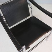 Le Corbusier Vintage Black Leather Armchair Model- LC1 for Cassina, 1970s