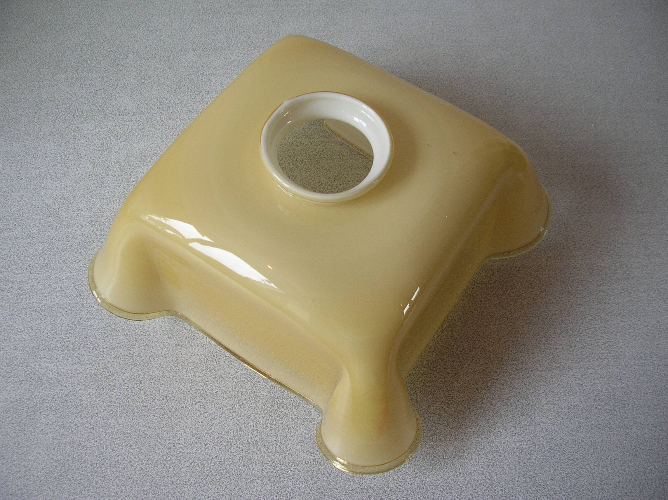 Old globe lampshade pendant in white caramel glass vintage decorative light fixture