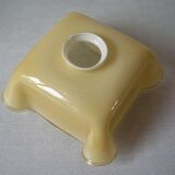 Old globe lampshade pendant in white caramel glass vintage decorative light fixture