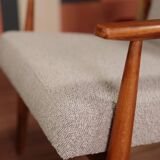 Armchair and ottoman in boucle fabric by H. Lis