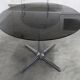 Roche Bobois oval table 1970 smoked glass chrome legs 152x117 cm