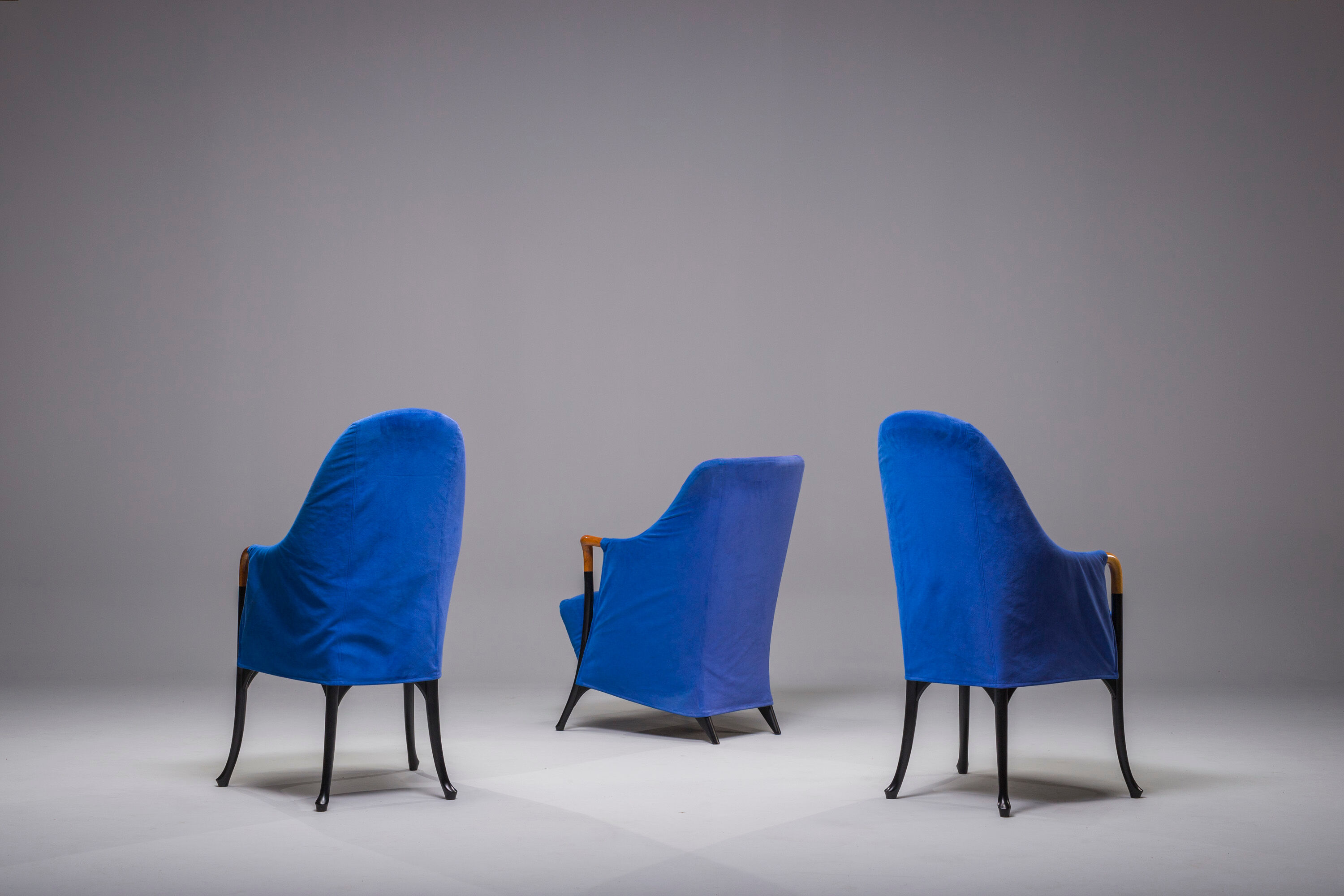 Italian alcantara project Armchairs by Umberto Asnago for Giorgetti/Progetti, 1980s