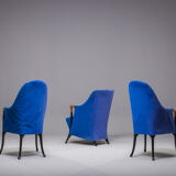 Italian alcantara project Armchairs by Umberto Asnago for Giorgetti/Progetti, 1980s