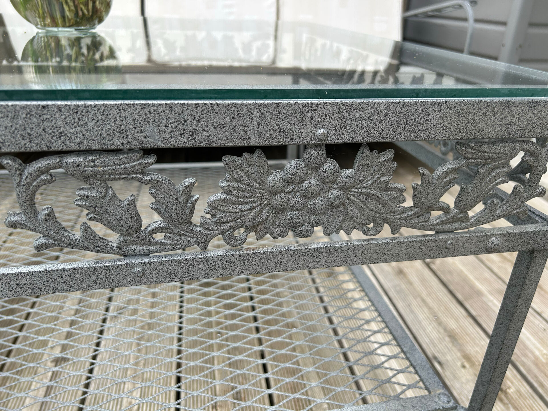 Old salon with remarkable wrought iron work.