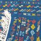 Tapis bleu à motifs berbères fait main 134x208cm